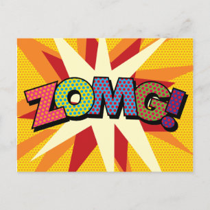 ZOMG Leuke Retro Stripboek Pop Art Aankondigingskaart