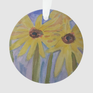Zomgeel Zonnebloem Acrylversiering Ornament