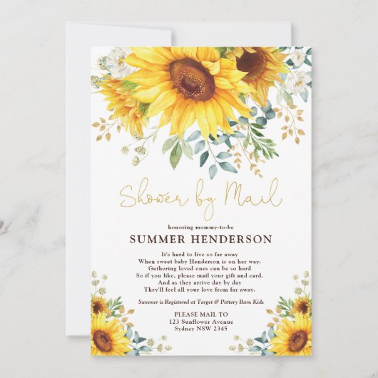 Zomnebloem Baby shower per post Kaart (Voorkant)