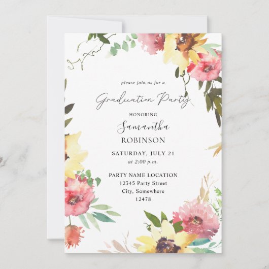 Zomnebloem Floral Gradual Party Kaart (Voorkant)