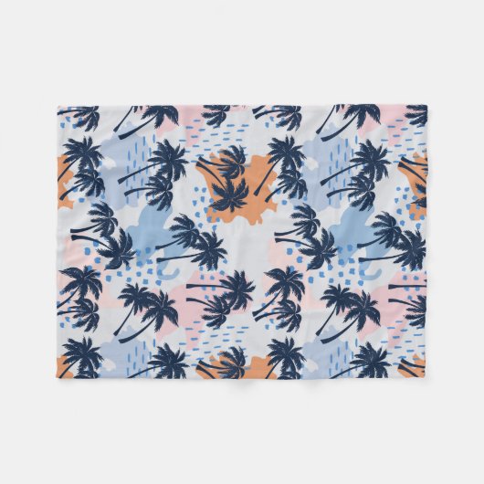 Zompalmen naadloos patroon, kokospalm tr fleece deken (Voorkant (Horizontaal))