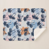 Zompalmen naadloos patroon, kokospalm tr sherpa deken (Voorkant (horizontaal))