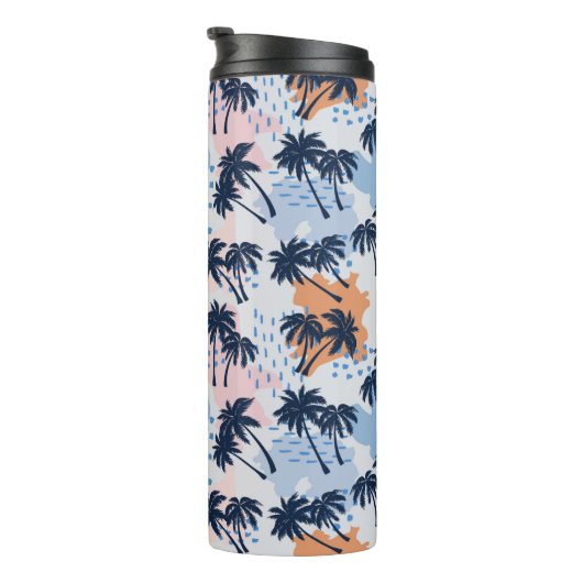 Zompalmen naadloos patroon, kokospalm tr thermosbeker (Geroteerd rechts)