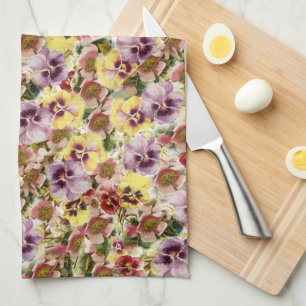 Zompannen monogram voor wilde bloemen theedoek