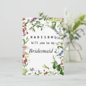 Zomroze lavendermint florale bridesmaïde kaart (Staand voorkant)