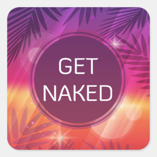 Zomstrand Night Palm krijgt navel Vierkante Sticker