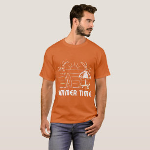 Zomtijd oranje mannen t-shirt