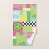 Zomvruchten watermeloen kiwi kleurrijke mozaïek bad handdoek (Handdoek)