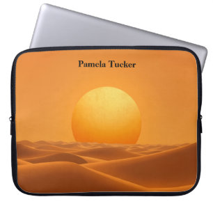Zon Abstract Amber Modern Minimalistisch Laptop Sleeve