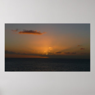 Zon achter wolken II Zeegezicht Poster