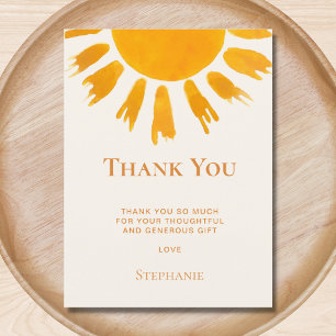 Zon Baby Shower Bedankt  Briefkaart