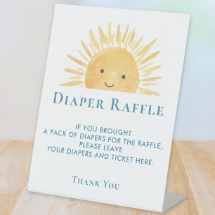 Zon Baby Shower Luier Raffle Reclamebord Met Voetstuk