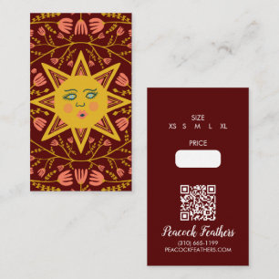 Zon & Bloemen Prijs Maat QR Code CUSTOM Hang Label