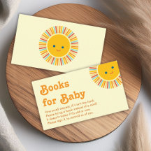 Zon Boeken voor Baby Shower Schattige Oranje Retro