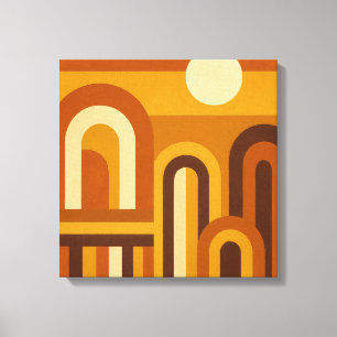 Zon & Bogen Mid Century Modern Geometrisch Ontwerp Canvas Afdruk