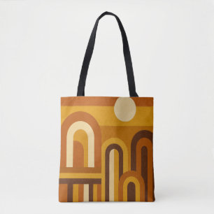Zon & Bogen Midden Eeuw Modern Geometrisch Ontwerp Draagtas