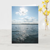 "Zon boven het Franse meer" Verjaardagskaart Kaart (Gele Bloem)