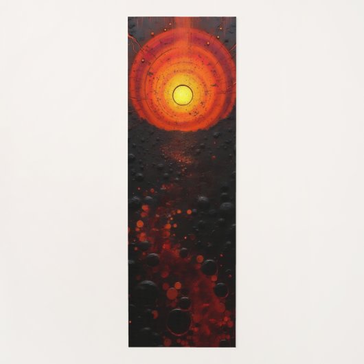 Zon boven zwarte rotsen yogamat (Voorkant)