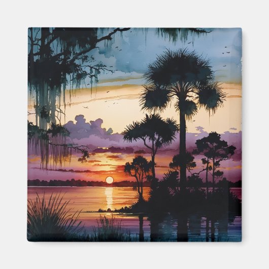 Zon die over de badje gaat magneet (Voorkant)