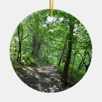 Zon door de bomen keramisch ornament