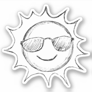Zon Dragen Zonnebril Schets Sticker