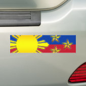 Zon en 3 sterren bumpersticker (Op auto)