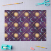 Zon- en bewegingspatroon op Paarse ontkoppeling Tissuepapier (Craft)