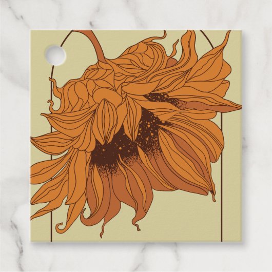 Zon en bloei bedankjes labels (Voorkant)