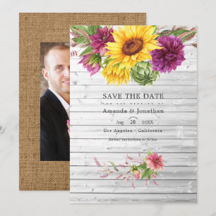 Zon en Bourgondië Pruimen Bloemrijke Rustieke Trou Save The Date