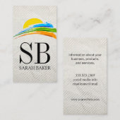 Zon en gekleurd penseel visitekaartje (Voorkant / Achterkant)