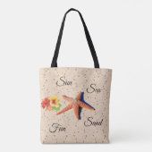 Zon en leuke strand canvas tas (Achterkant)