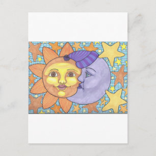 Zon en maan 1 briefkaart