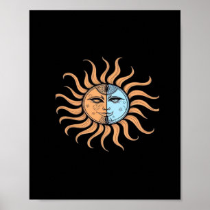 Zon en Maan  Boheems Abstract Poster