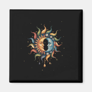 Zon en Maan Celestial Boho Mystieke Hippie 90s _2 Magneet