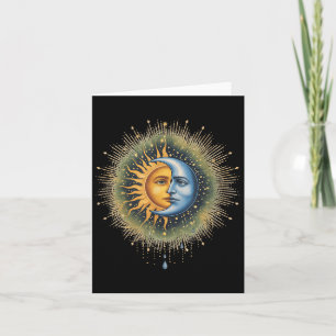 Zon en Maan Celestial Boho Mystieke Hippie 90s Kaart