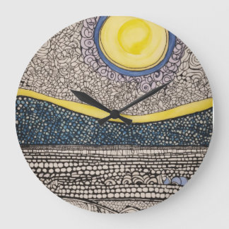 Zon en maan chaotische schets Zentangles Grote Klok
