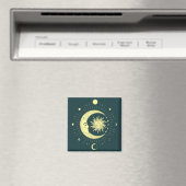 Zon en maan hemelontwerp met maanfasen magneet (Insitu (Vaatwasser))