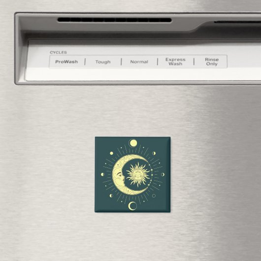 Zon en maan hemelontwerp met maanfasen magneet (Insitu (Vaatwasser))