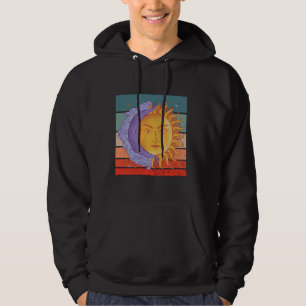Zon en maan kunst kosmische harmonie dag en nacht hoodie