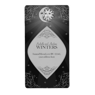 Zon en Maan Liefde - Klassiek adreslabel Etiket