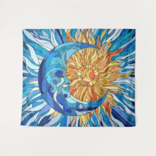Zon en Maan Mozaïek Kunst Wandkleed