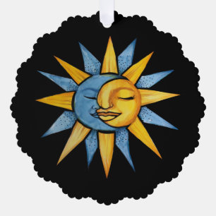 Zon en Maan Ornament Kaart