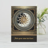 Zon en maan Pagan Wheel Grote Uitnodiging (Staand voorkant)