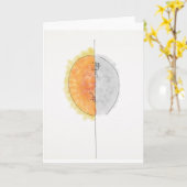 Zon en maan wenskaart kaart (Gele Bloem)