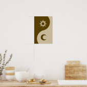 Zon en maan Yin-Yang Poster (Keuken)
