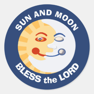 Zon en maan zegenen de Heer Ronde Sticker