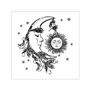 Zon en Maan Zelfinktende Stempel