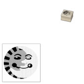 Zon- en maanglimlachende gezichten rubberstempel (Gestempeld)