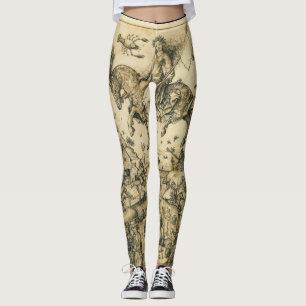 ZON- EN MOON-Antiek zwarte witte asstrologie Teken Leggings