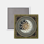 Zon- en Moon Pagan Wheel Magneet (Voorkant / Achterkant)